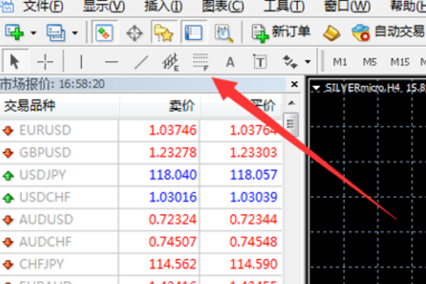 手机MT4外汇黄金分割线怎么画