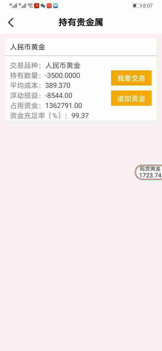 农行贵金属资金充足率99.37是什么意思?