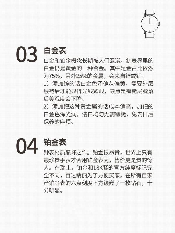 贵金属腕表的种类，你一定分不清！